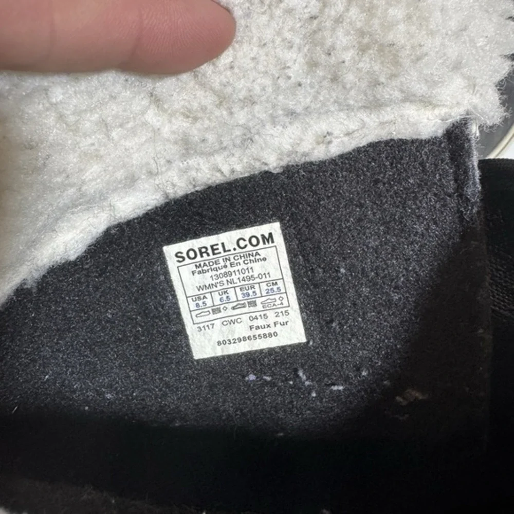 Sorel Winter Carnival Snow Boots Waterproof Black 8.5 39.5 Winter Faux Fur Comfy - Picture 5 of 9